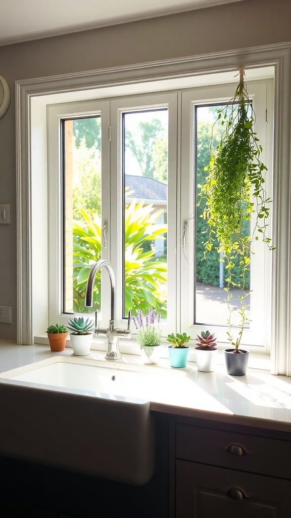 Charming Window Sill Decor With Potted Plants